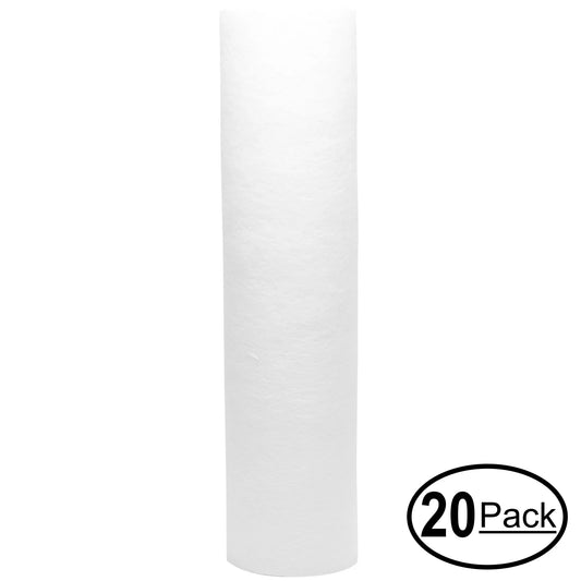 20-Pack Replacement for Captive Purity CP1143 Polypropylene Sediment Filter - Universal 10-inch 5-Micron Cartridge for Captive Purity 75 GPD Pro RO Filter System - Denali Pure Brand