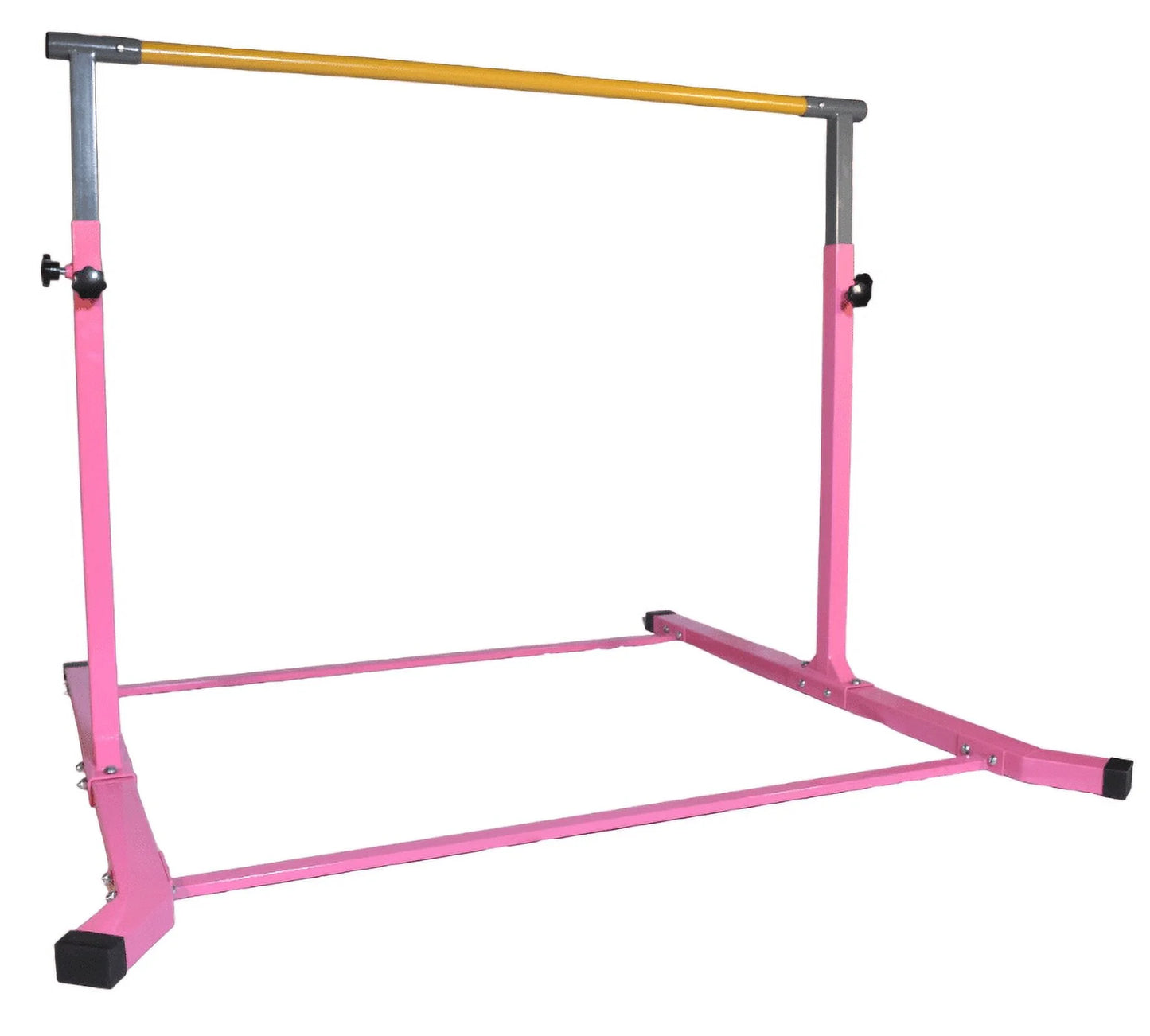 5 Star-TD Gymnastic Kip Bar Expandable 3 FT to 5 FT for Kids Gymnastics Junior Training, Height Adjustable Horizontal Bar Heavy Duty Strong Curved Legs Home Gym Gymnastics Training Equipment (Pink)