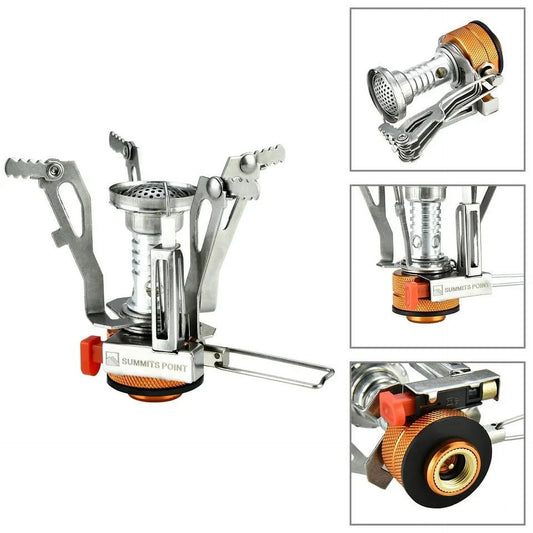 2 Portable Camping Stoves Backpacking Stove with Piezo Ignition Adjustable Valve