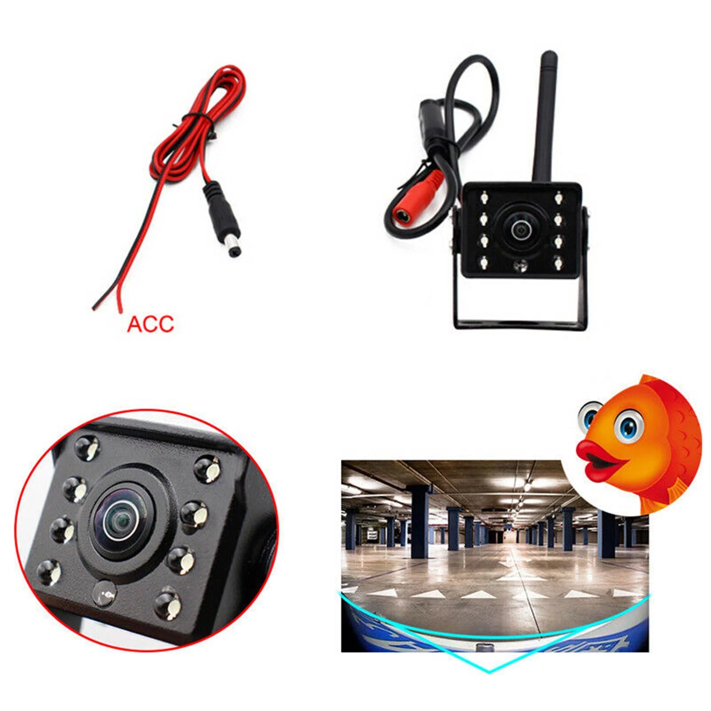 Aibecy WiFi Wireless Car Rear View Camera Truck Bus ~36V Automobile LED Reverse HD Night Vision Backup Camera, IP67 Liquid Wireless Reversing Monitor