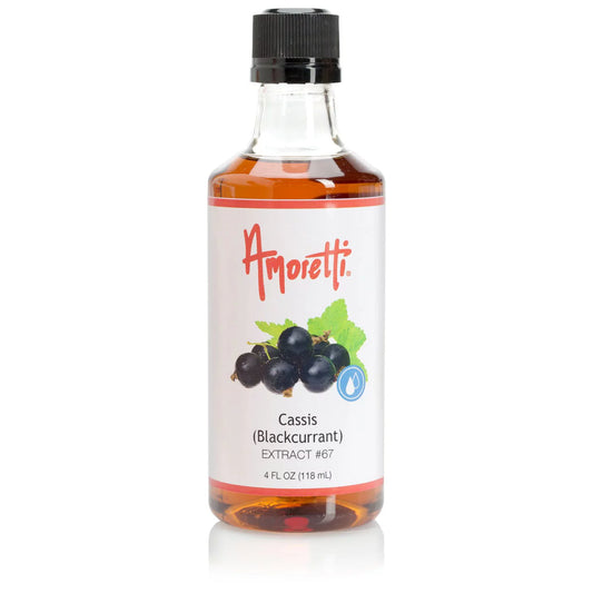 Amoretti - Cassis (Blackcurrant) Extract Fluid Soluble 4 oz - Highly Concentrated & Perfect For Pastry, Savory, Brewing, and more, Preservative Free, Vegan, Kosher Pareve, Keto Friendly