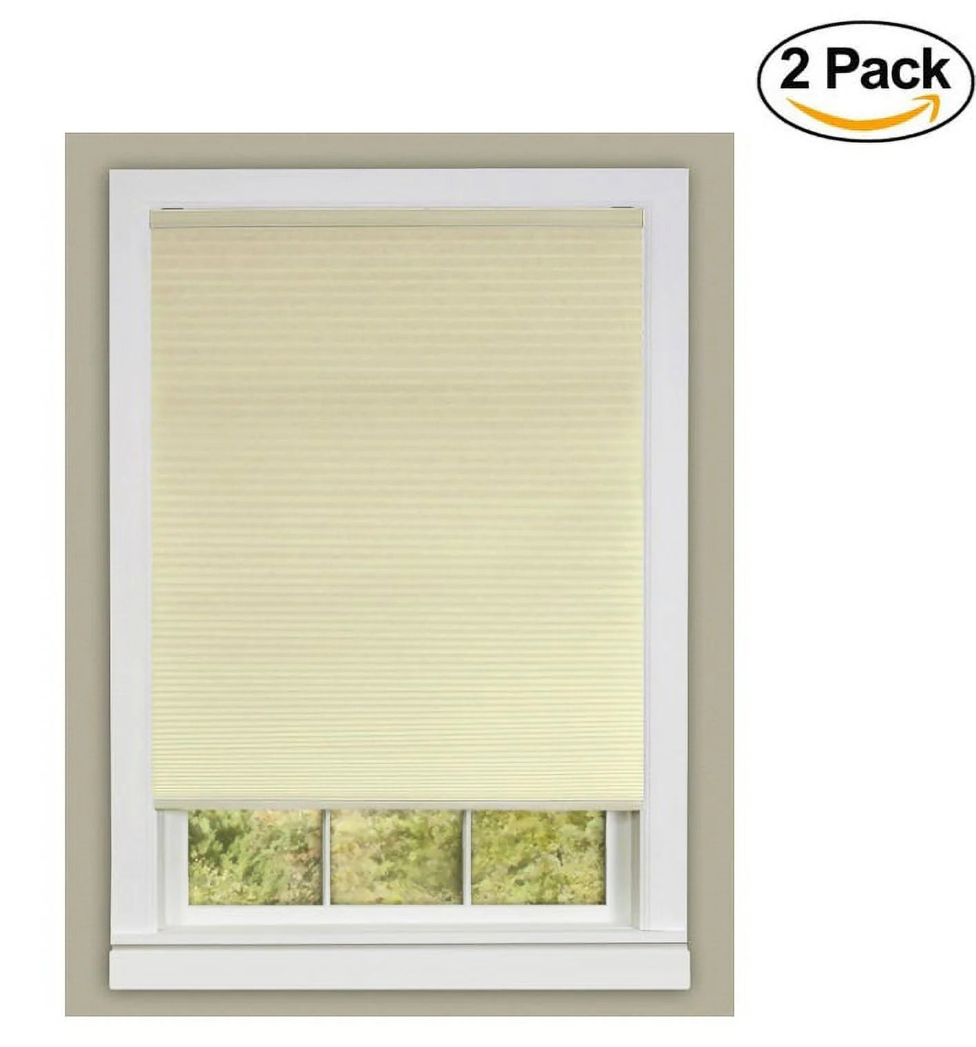 Achim Home Furnishings Honeycomb Pleated Cordless Window Shade, 31 by 64-Inch, Alabaster (Set of 2)