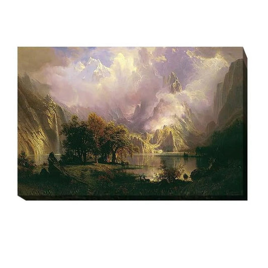 Artistic Home Gallery Rocky Mountain Landscape by Albert Bierstadt Premium Gallery-Wrapped Canvas Giclee - 12 x 18 x 1.5 in.