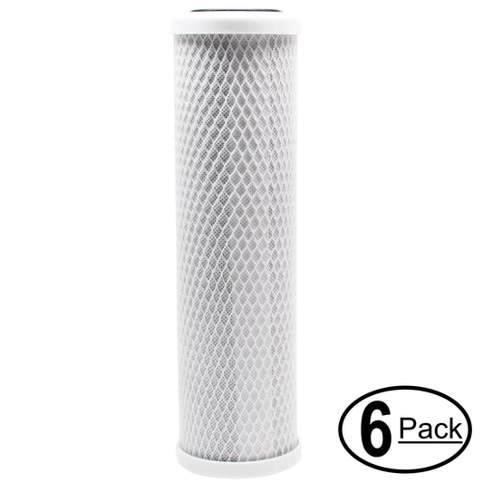 6-Pack Replacement for H2O Distributors ADWU-T Activated Carbon Block Filter - Universal 10 inch Filter for H2O Distributors Flowmatic Under Sink Filter - Denali Pure Brand