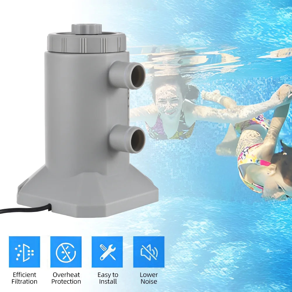 Anself Cartridge Filter Pump for Above Ground Pools 55W 250L/H Low Noise Improved Circulation