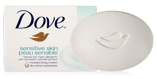 (18 Pack) Dove Sensitive Skin Unscented Beauty Bar 4Oz Each