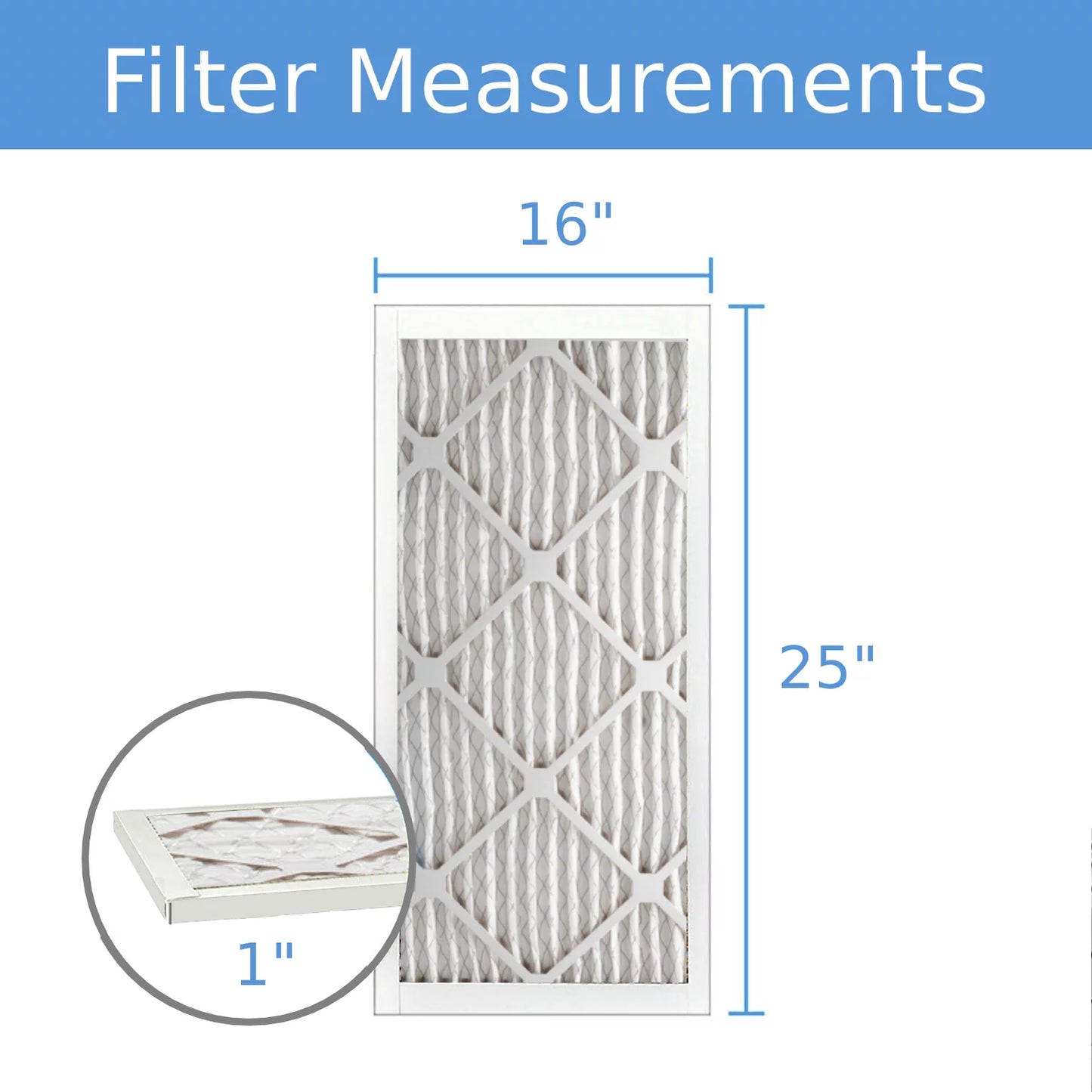 16x25x1, Purolator / Air Guard Hi-E 40 Extended Surface Pleated Air Filter, , MERV 8, (6-pack)