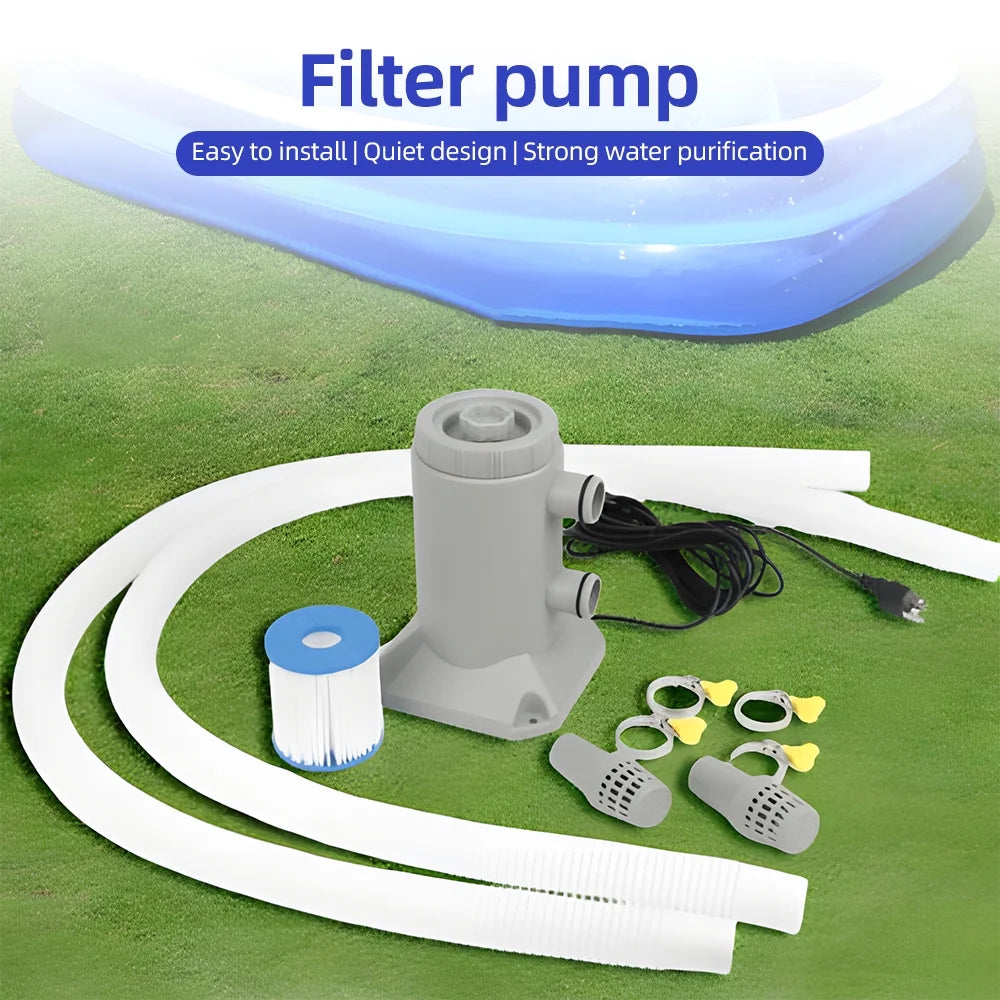 Anself Cartridge Filter Pump for Above Ground Pools 55W 250L/H Low Noise Improved Circulation