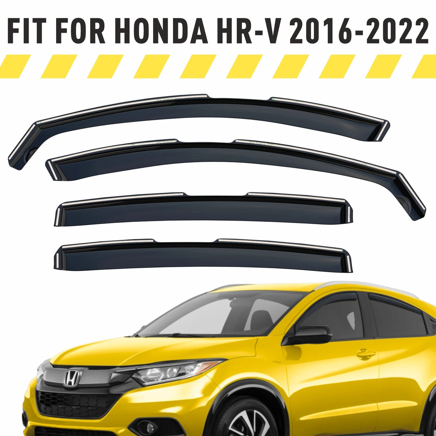 AEROGUYS In-Channel Window Deflectors Extra Tough Window Visors Rain Guards Fit for Honda HR-V 2016-2022, Sun Visors, Wind Vent Visors, Car Accessories - 4 pcs. AG0157