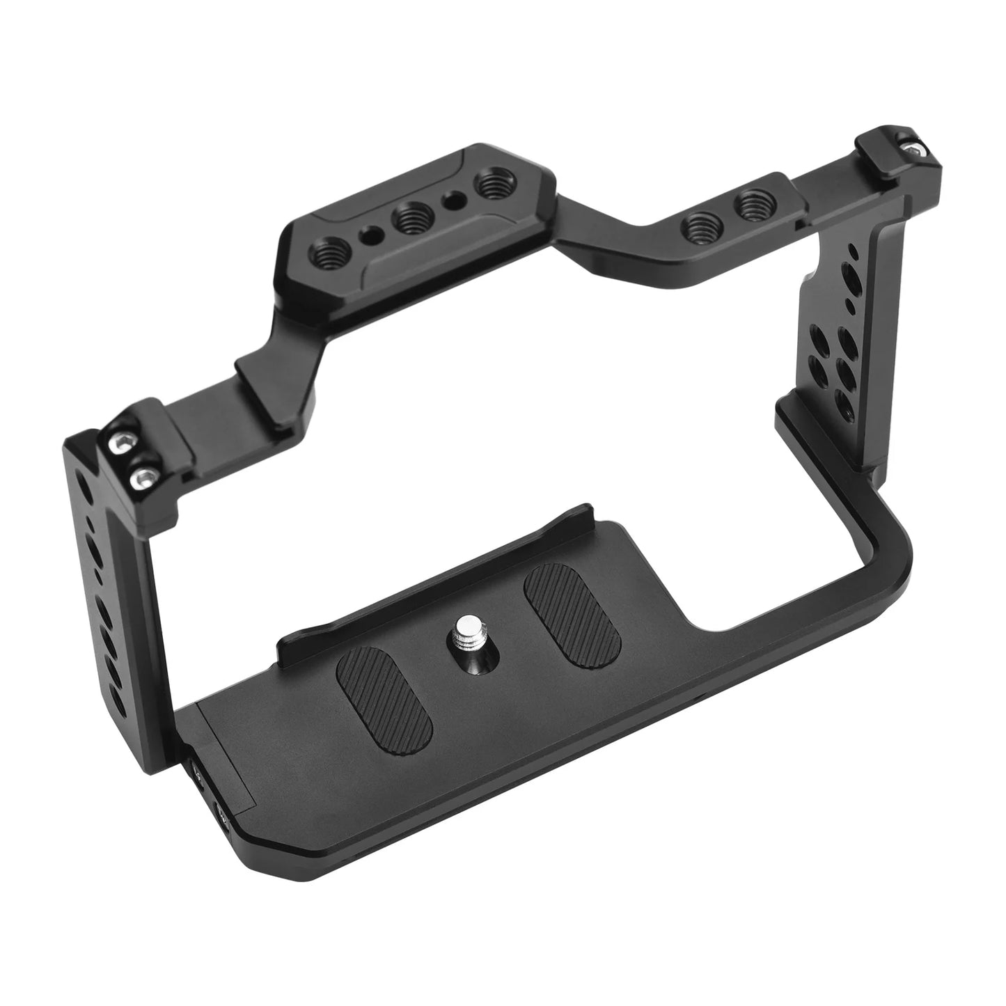 Andoer Camera Cage Aluminum Alloy Video Cage with Dual Cold Shoe Mounts Numerous 1/4 Inch Threads Replacement for A7IV/ A7III/ A7II/ A7R III/ A7R II/ A7S II