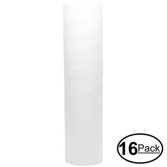 16-Pack Replacement for Fluid 103456 Polypropylene Sediment Filter - Universal 10-inch 5-Micron Cartridge for Fluid 3 Stage Whole house Fluid filter - Denali Pure Brand