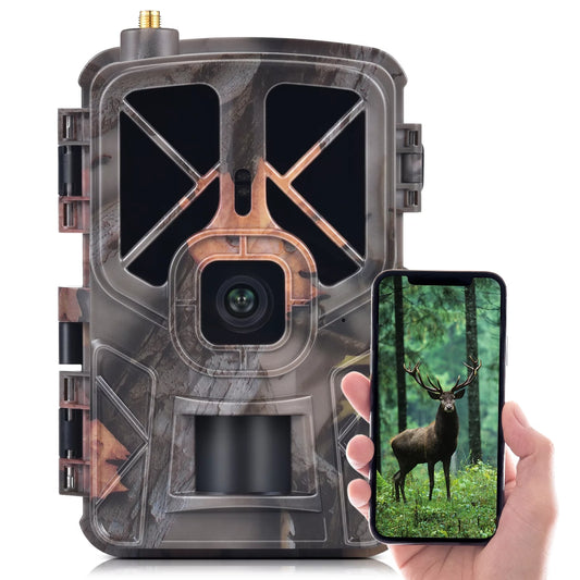 30MP 4G/LTE Wireless Trail and Game Camera with Fluid and Infrared Night Vision - Ideal for Outdoor Wildlife and Farm Animal Monitoring