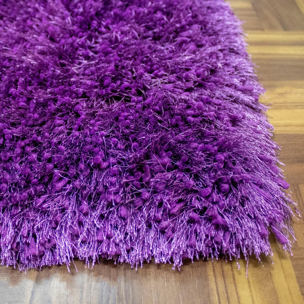 8x10 Purple Shag Area Rug Thick Soft Fluffy Fuzzy Shag Collection Solid 1-inch Thick Carpet