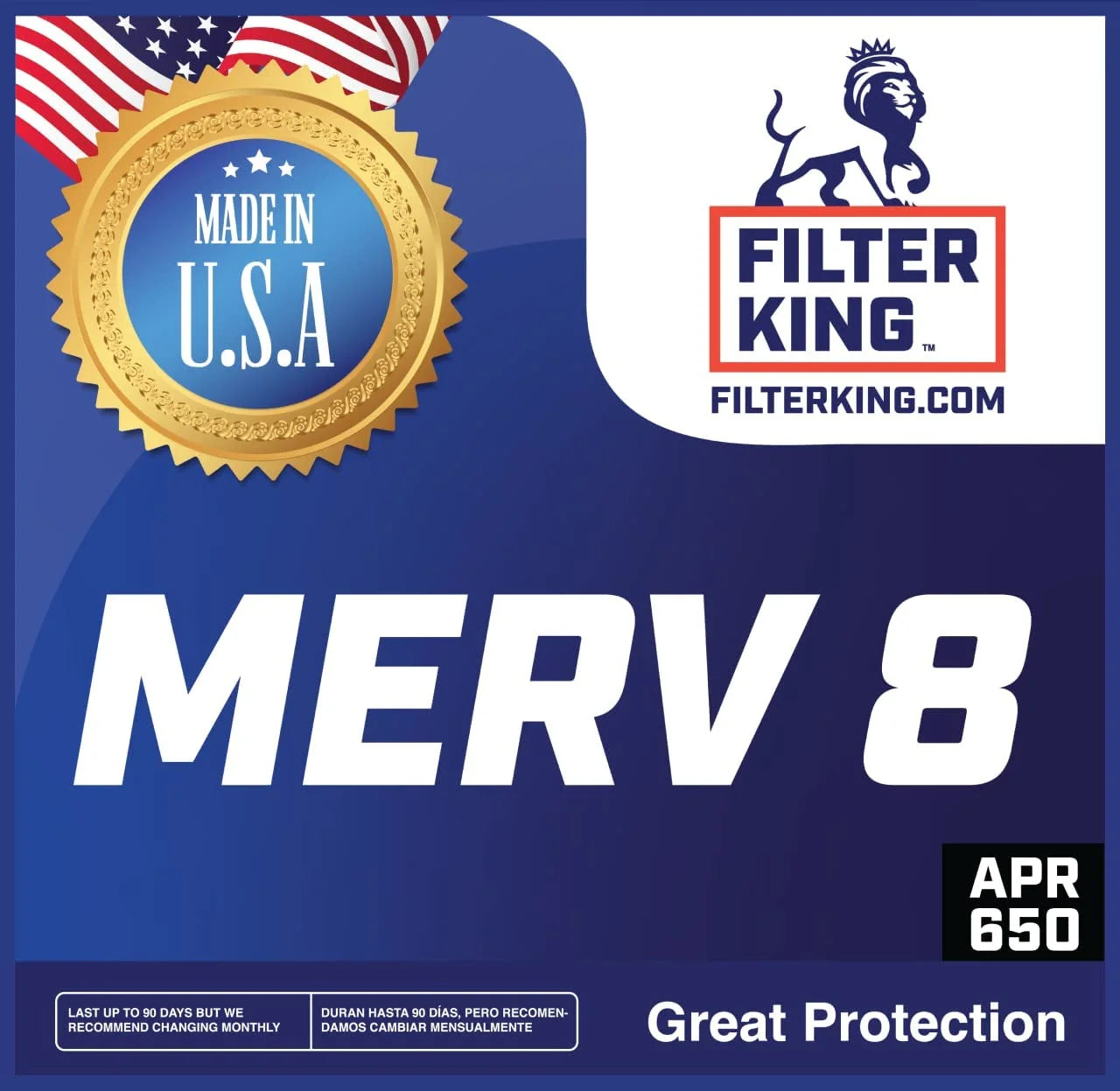 21x21x1 Air Filter | 4-PACK | MERV 8 HVAC Pleated AC Furnace Filters | Actual Size 21 x 21 x .75