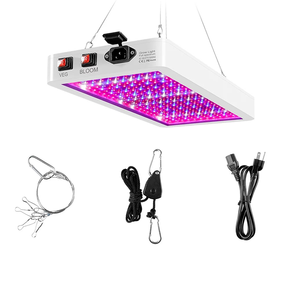 Aibecy Dual Switch LED Grow Light 2000W for Indoor Plants Full Spectrum IP65 Liquid Ideal for Seedlings Flowers Greenhouse