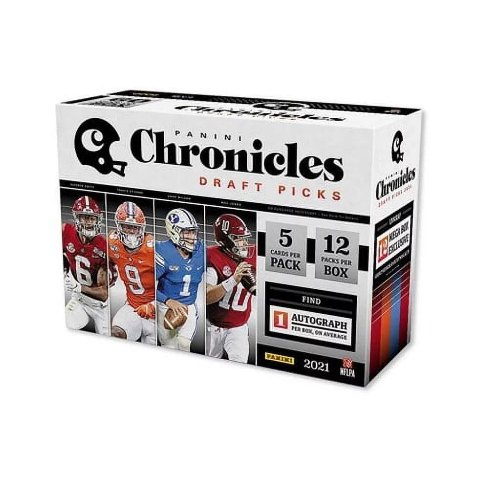 2021 Panini Chronicles Draft Picks Football Mega Box (Exclusive) - 12 Packs, 5 Cards Per Pack - 1 Auto Per Box