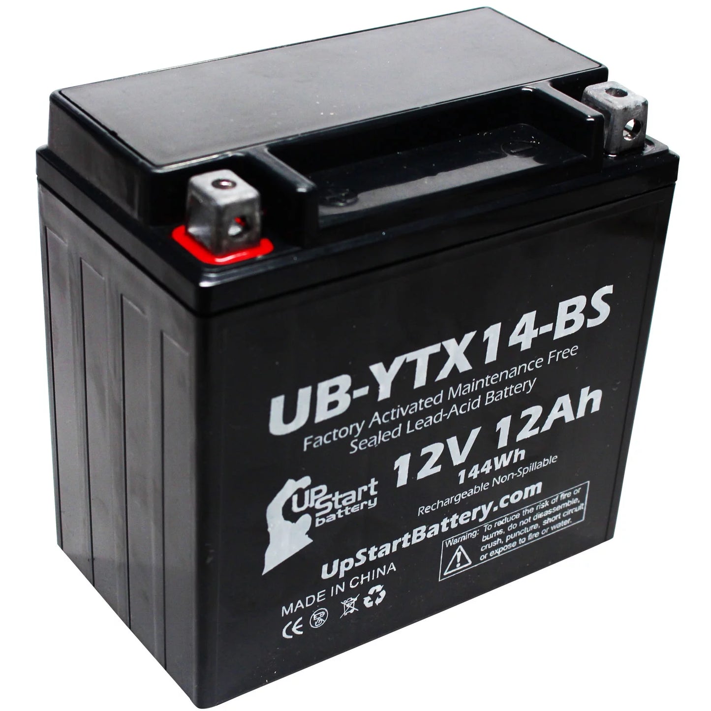 4-Pack UpStart Battery Replacement for 1998 Yamaha YZF1000R 1000 CC Factory Activated, Maintenance Free, Motorcycle Battery - 12V, 12AH, UB-YTX14-BS