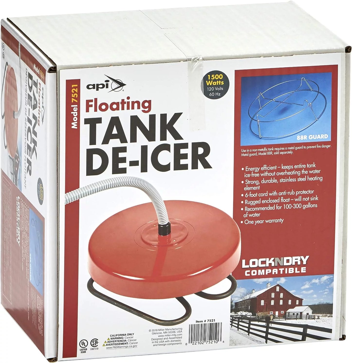 API Floating Fluid Tank Deicer Floating De-Icer, 1500 Watt