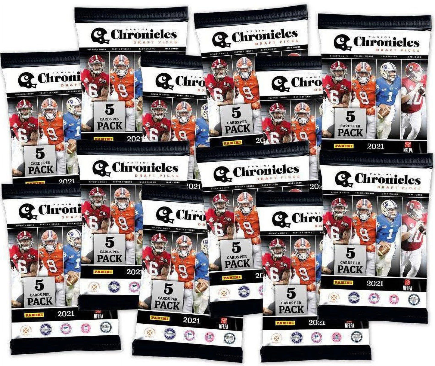 2021 Panini Chronicles Draft Picks Football Mega Box (Exclusive) - 12 Packs, 5 Cards Per Pack - 1 Auto Per Box